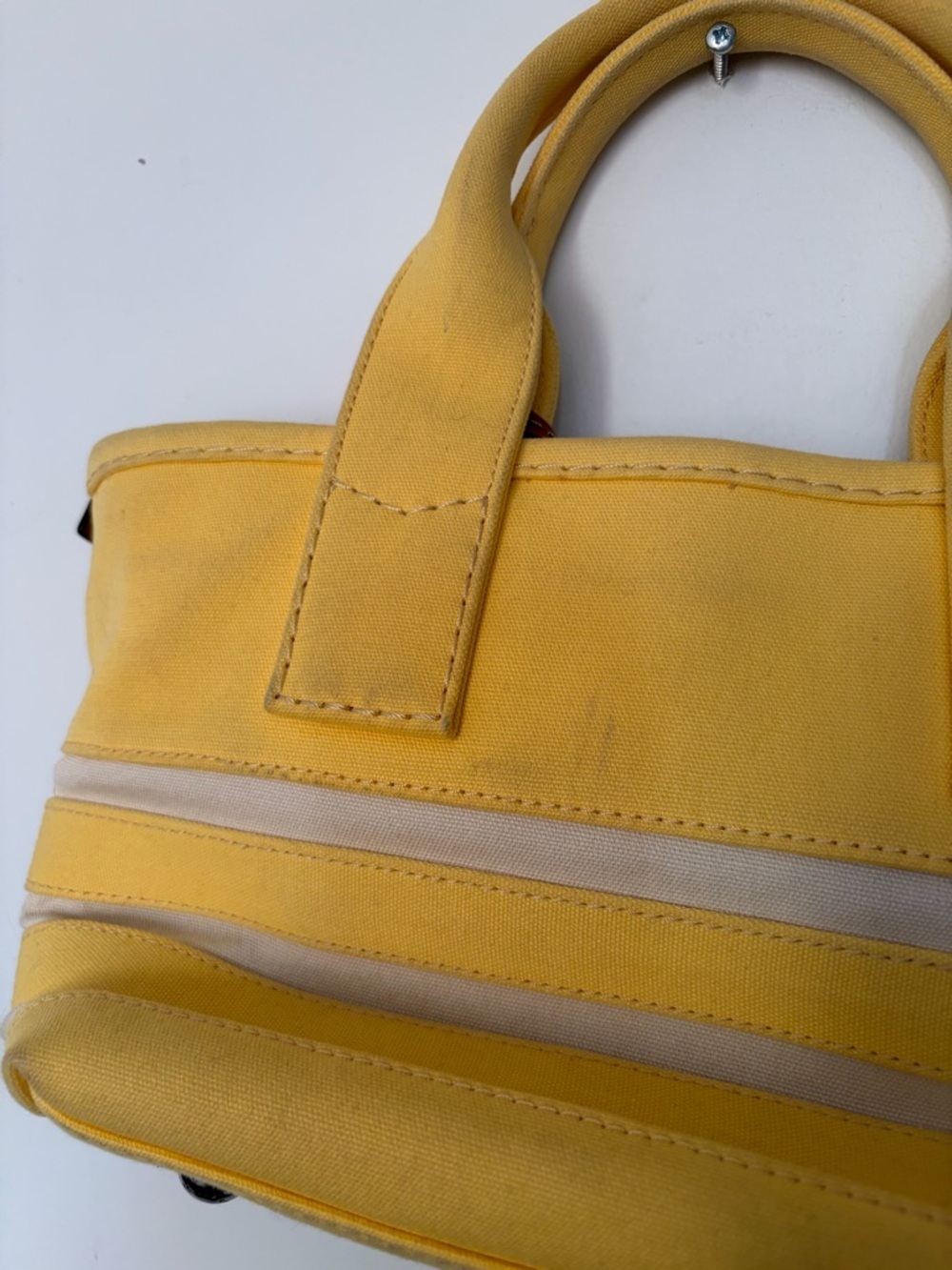 Marc Jacobs St Tropez Blue, Yellow Canvas Black & White Sequins Small Tote - Picture 11 of 16